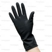 перчатки латексные рифлёные 2 штуки размер s harizma черный фотографии в магазине Denirashop.ru