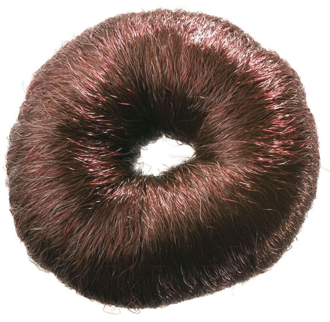 валик для прически dewal, искусственный волос, коричневый d8 см фотографии в магазине Denirashop.ru