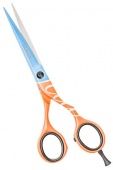 ножницы для стрижки fluo оранжево-синие фото купить 