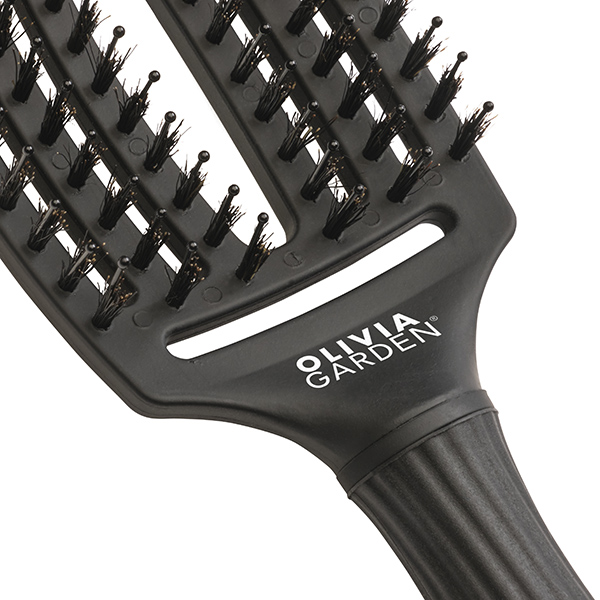 Щетка для волос Olivia Garden Fingerbrush, Care Iconic Boar&Nylon Full, Black, размер- M ID1729 фото