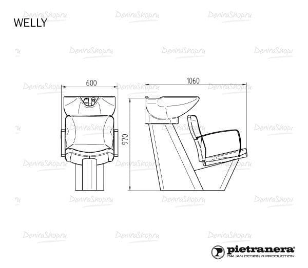 Мойка парикмахерская WELLY Pietranera 530.70