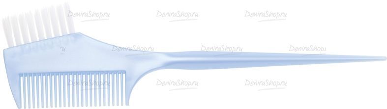 кисть для окрашивания dewal, голубая, с расческой,  с белой прямой щетиной, узкая 45мм фотографии в магазине Denirashop.ru