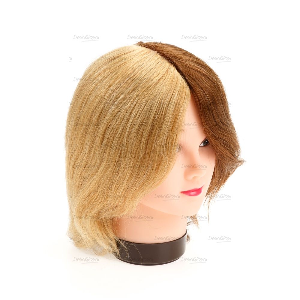 голова учебная dewal 4 цвета , натурал.волосы 20-25 см фотографии в магазине Denirashop.ru