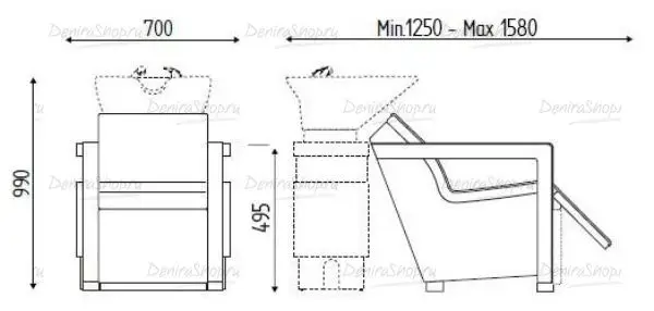 Кресло для клиента под мойку AXOLUTE Karisma K250