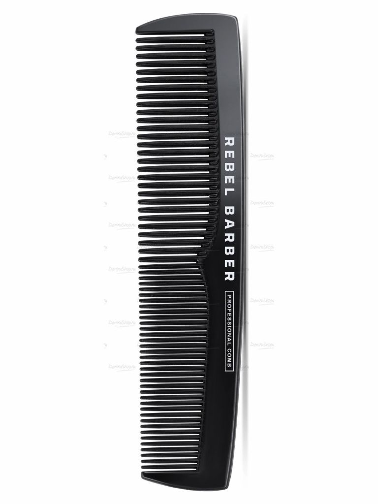 Премиальная мужская расческа REBEL BARBER Men's Comb Total Black картинка купить фото