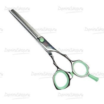 Парикмахерские ножницы TAYO DUET филировочные (35 зубцов) 5,5" , зеленые