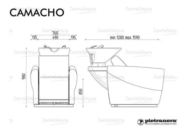 Мойка парикмахерская CAMACHO FIRST - JET MASSAGE Pietranera 538M