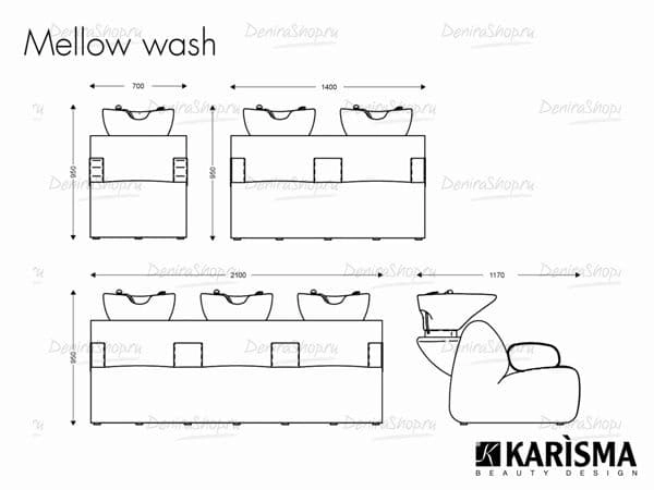 Парикмахерская мойка MELLOW WASH 3 Karisma K53.3