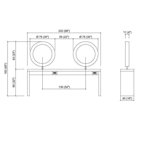 Парикмахерское зеркало DUOBERT WALL GCMB004PLW/Promo