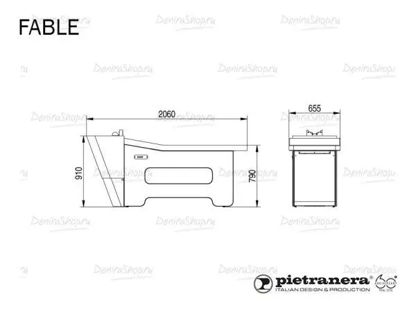 Мойка парикмахерская FABLE Pietranera 550