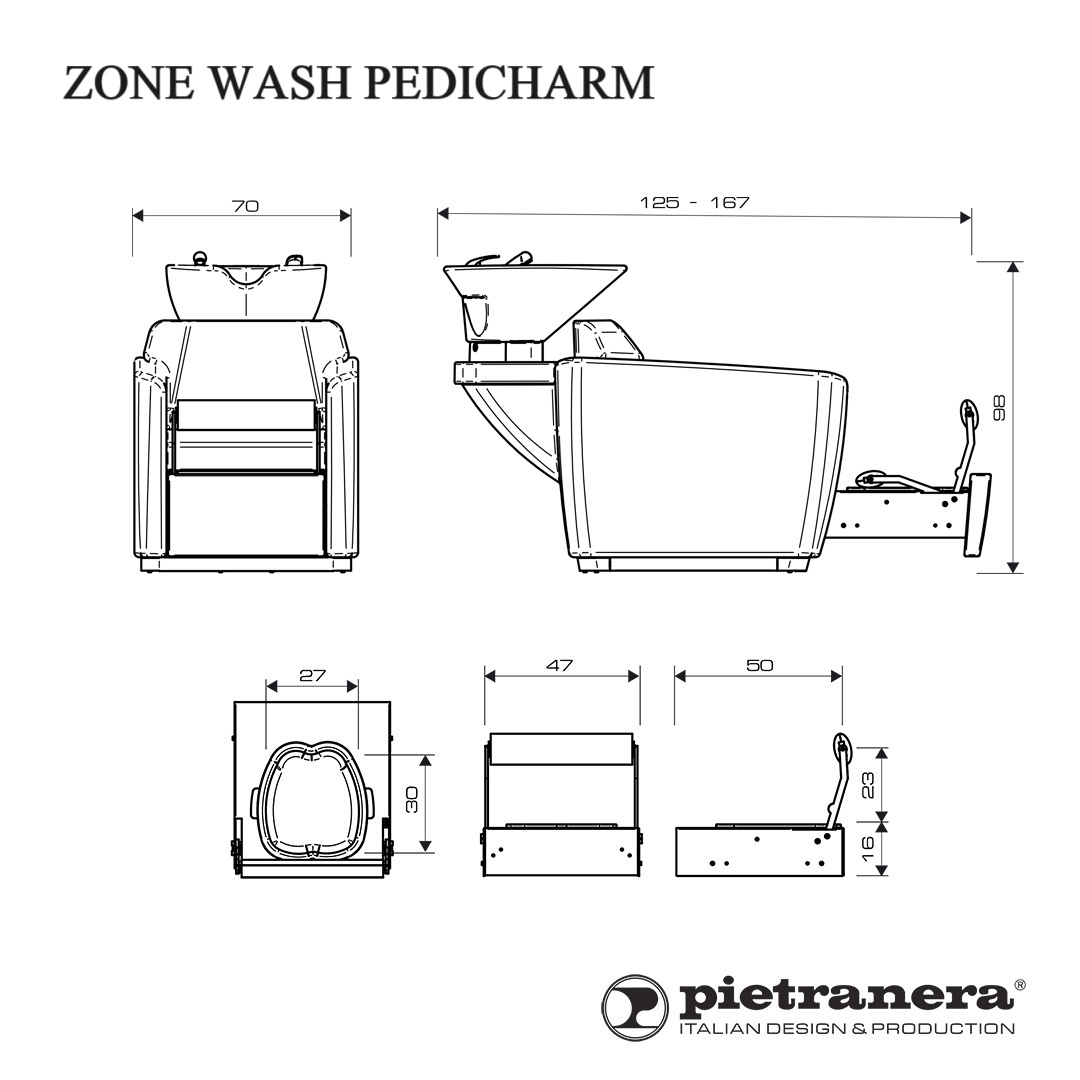 Мойка парикмахерская ZONE WASH PEDICHARM Pietranera 531.11