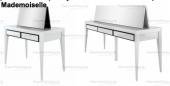 гримерный стол с с прямоугольным наклонным зеркалом  mademoiselle купить в Denirashop.ru