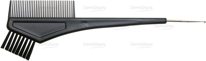кисть для окрашивания dewal, черная, с расческой, с черной прямой щетиной ,с крючком, узкая 30мм фотографии в магазине Denirashop.ru