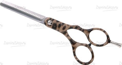 Парикмахерские  ножницы DEWAL филировочные  5,5", 28 зубцов, узор "леопард"