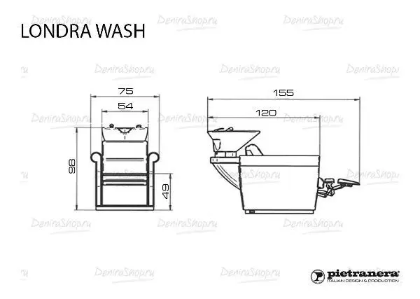 Мойка парикмахерская LONDRA WASH JET MASSAGE Pietranera 547M