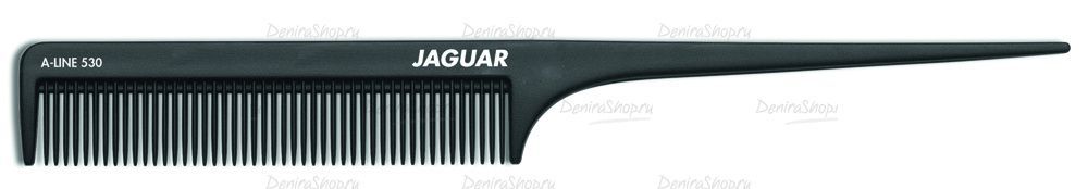расческа c хвостиком jaguar антистат, черная, 21 см фотографии в магазине Denirashop.ru