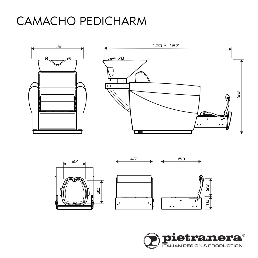 Мойка парикмахерская CAMACHO PEDICHARM Pietranera 536.11