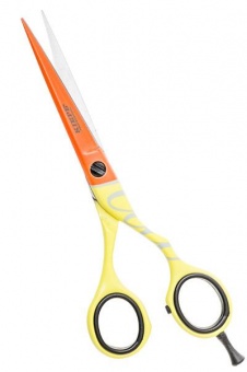ножницы для стрижки fluo оранжево-желтые в магазине Denirashop.ru